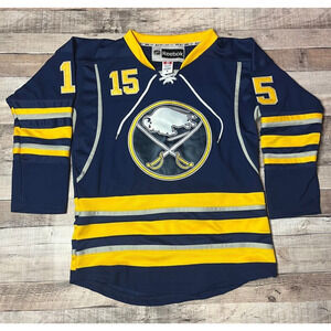 Jack Eichel Jersey Men's Small Blue Reebok Buffalo Sabres NHL Hockey Sewn Lacer